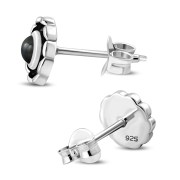 6pairs Black Onyx Sterling Silver Earrings - e170